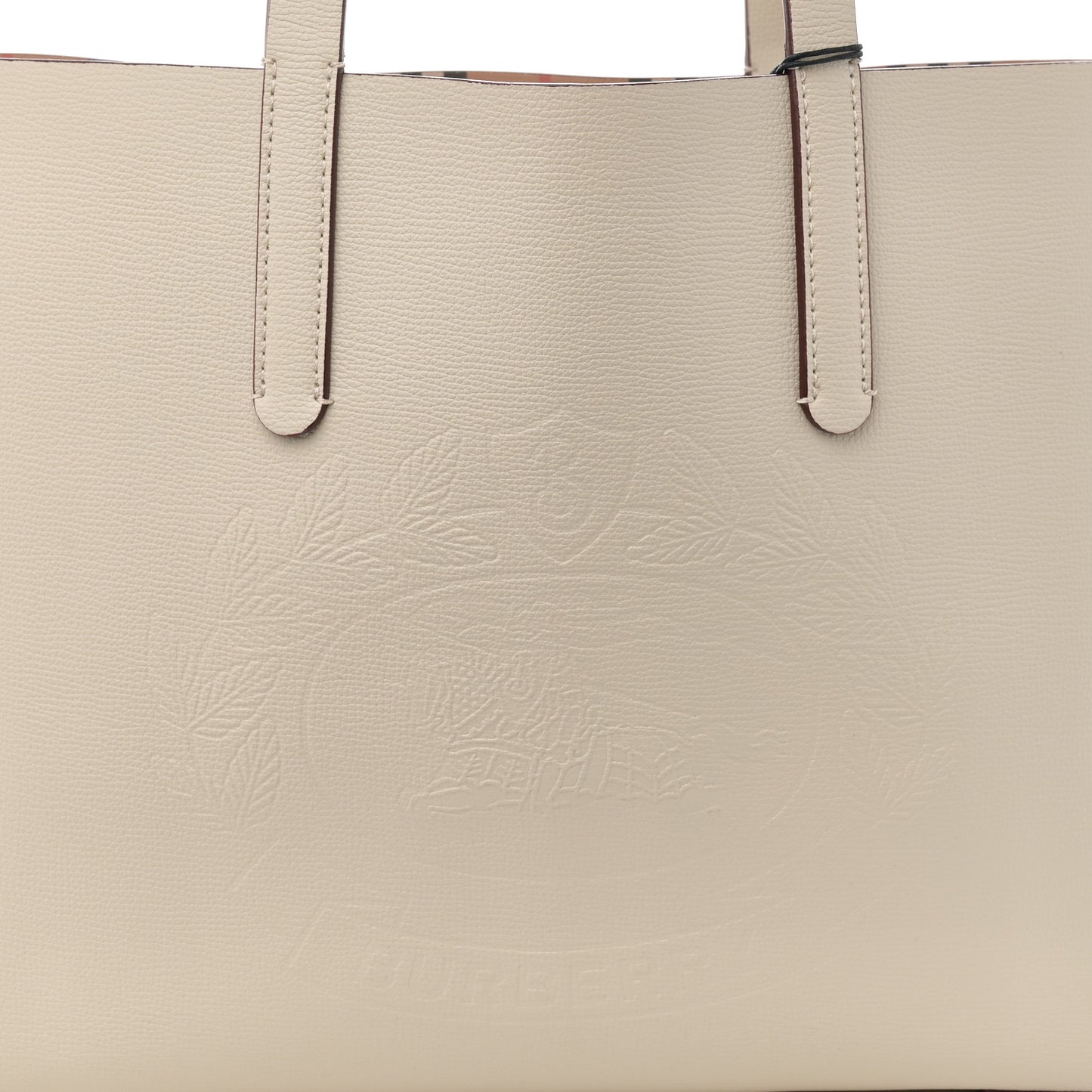 Calfskin Crest Embossed Small Tote Limestone