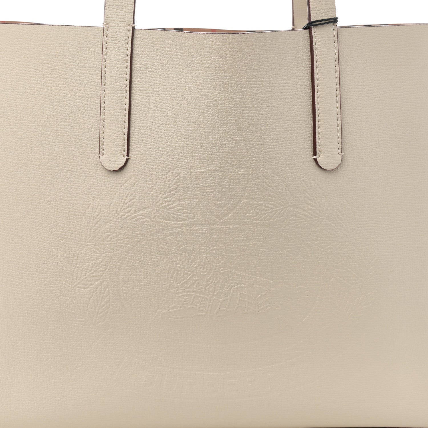 Burberry Calfskin Crest Embossed Small Tote Limestone 8 of 10