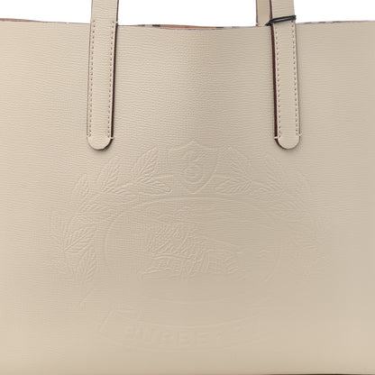 Burberry Calfskin Crest Embossed Small Tote Limestone 8 of 10
