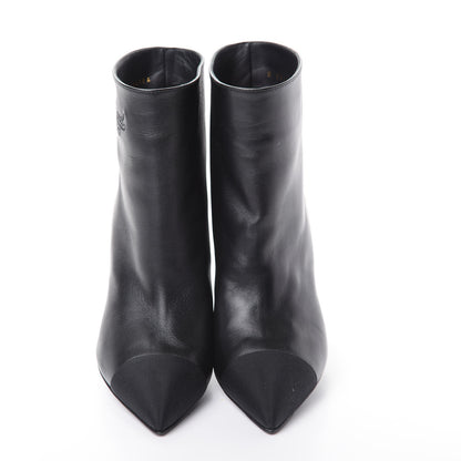 Chanel Lambskin Grosgrain Cap Toe Short Ankle Boots 37.5 Black 5 of 11