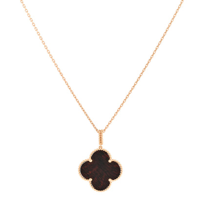 Van Cleef & Arpels 18K Rose Gold Letterwood Magic Alhambra Long Necklace 1 of 5