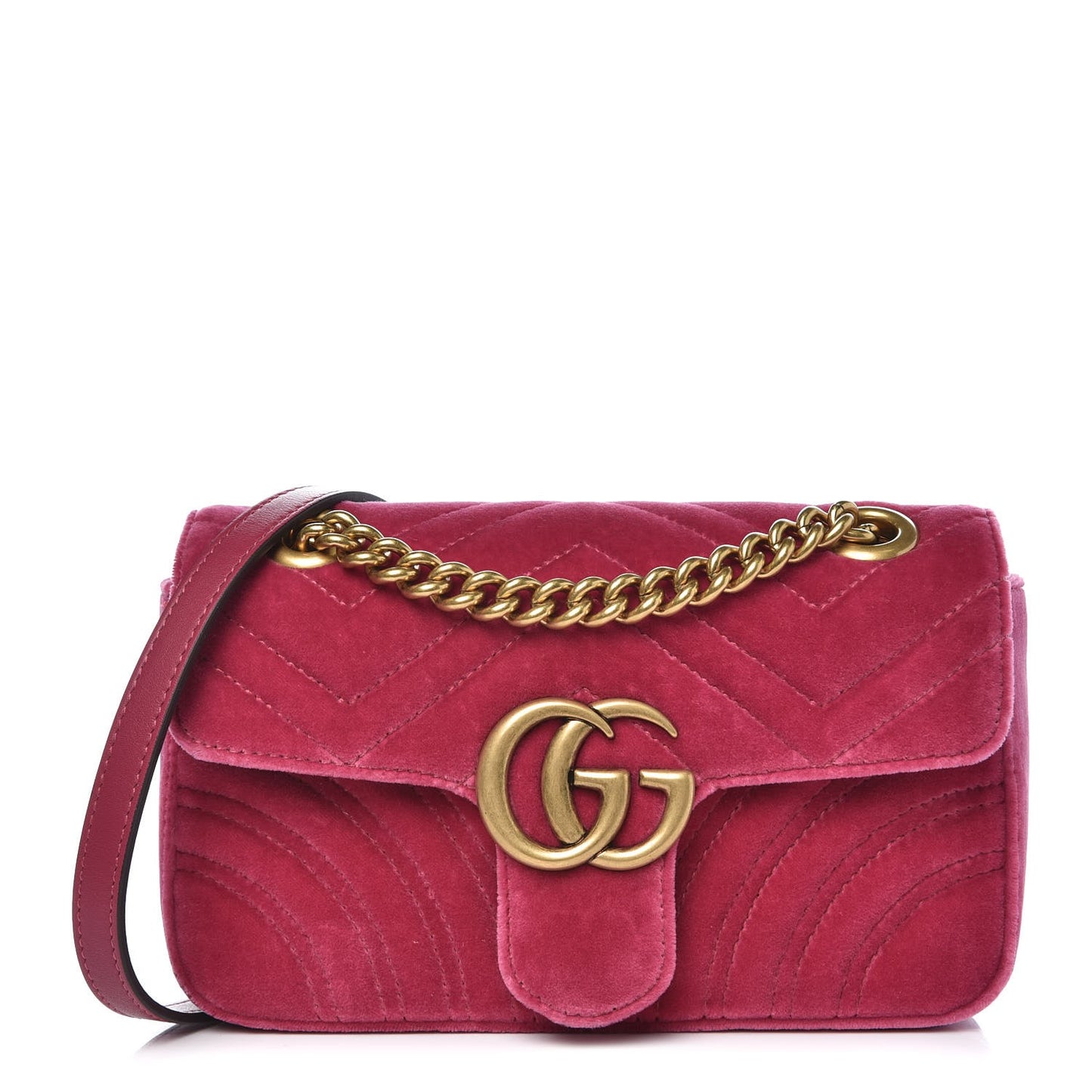 Velvet Matelasse Mini GG Marmont Shoulder Bag Light Raspberry Rose