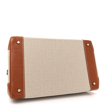 Hermes Barenia Toile De Camp HAC Birkin 40 Ficelle Fauve 4 of 13