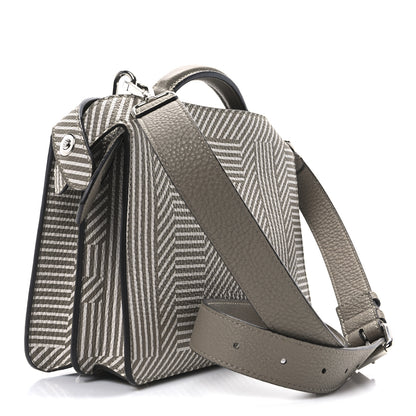 Fendi Cuoio Romano Striped Macro FF Bicolor Mini Peekaboo I SEE U Satchel Ghianda 3 of 9