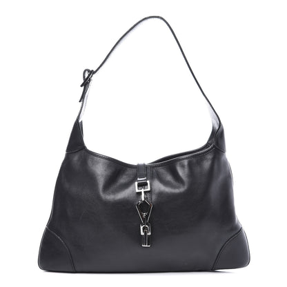 Gucci Calfskin Lobster Clasp Lock Jackie O Hobo Black 1 of 12