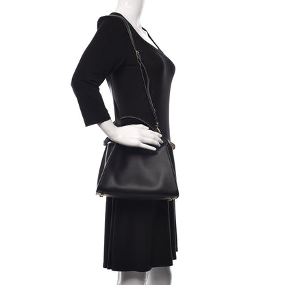 Fendi Vitello Tahiti Burro Medium Peekaboo Iconic Essentially Satchel Black Corda 2 of 10