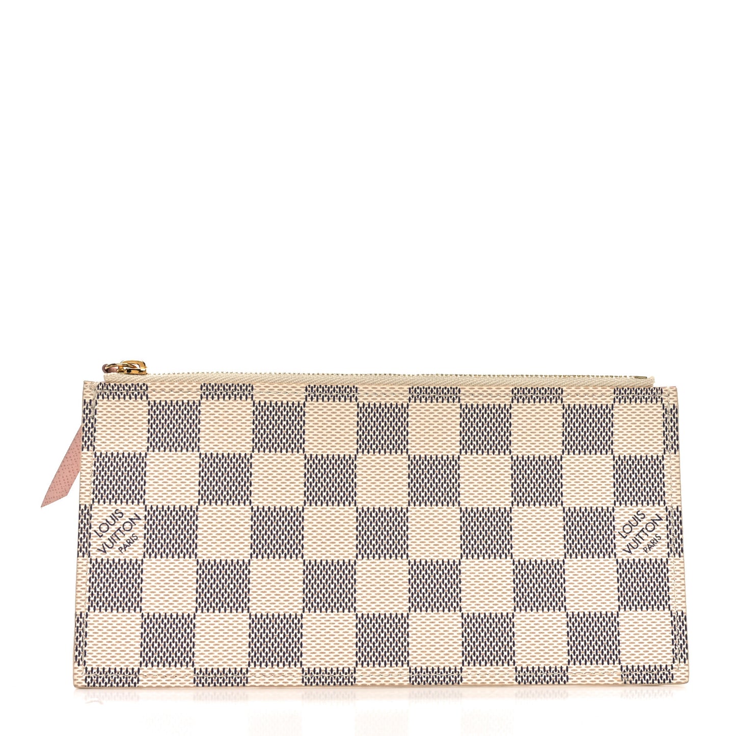 Damier Azur Felicie Chain Wallet Zippered Insert Rose Ballerine