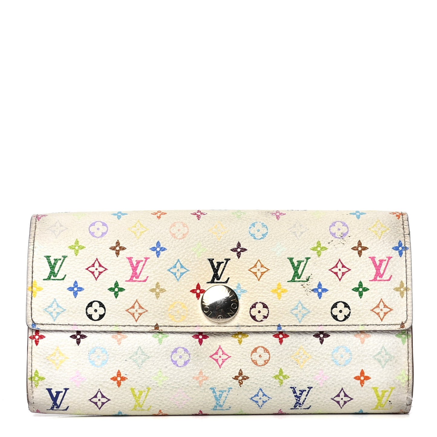 Monogram Multicolor Sarah Wallet White Litchi