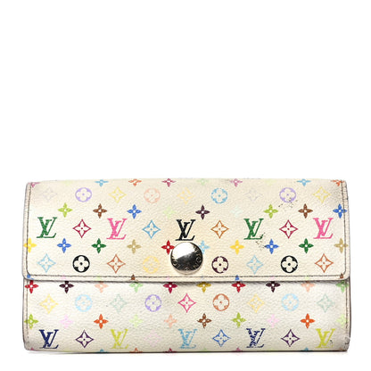 Louis Vuitton Monogram Multicolor Sarah Wallet White Litchi 1 of 5