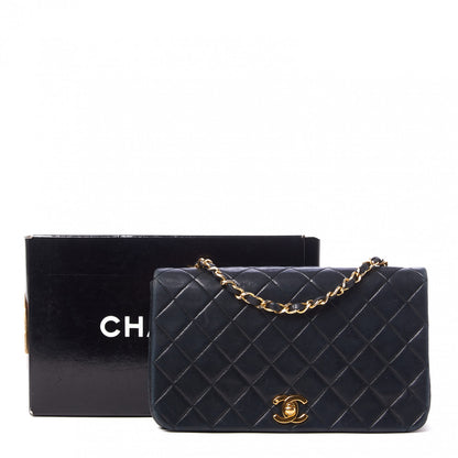 Chanel Lambskin Quilted Small Single Flap Bag Navy 9 of 10