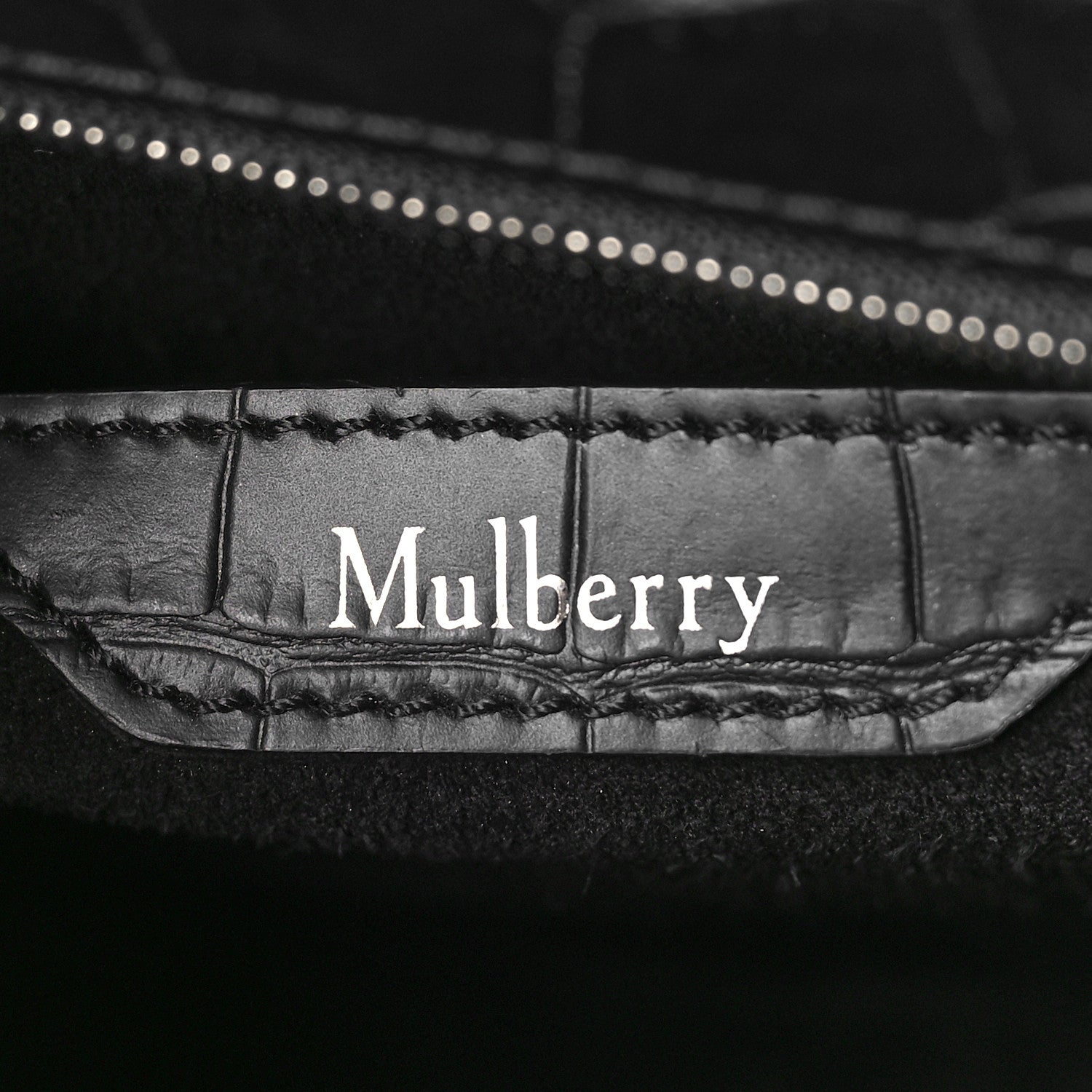 Mulberry Crocodile Embossed Mini Zipped Bayswater Black 6 of 8