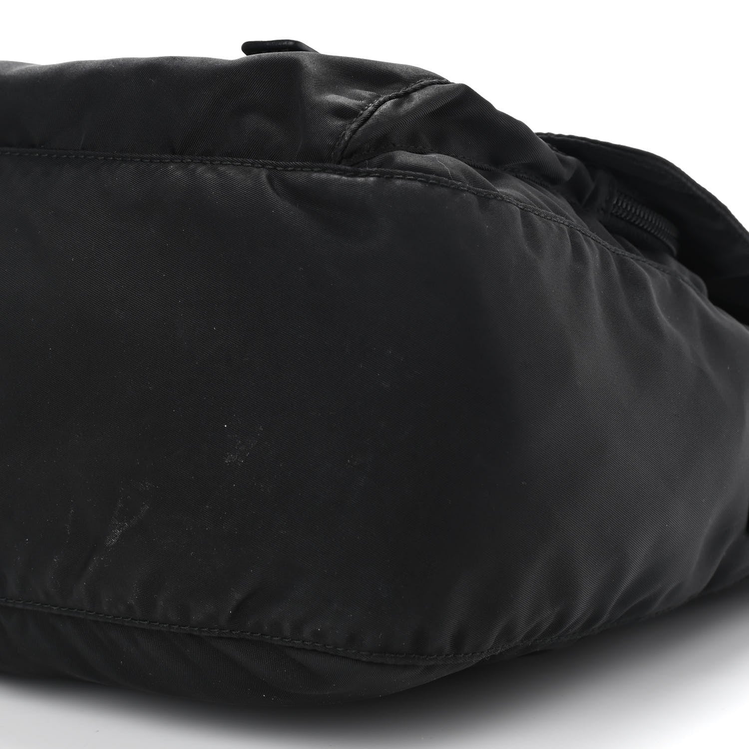 Prada Tessuto Nylon Saffiano Double Buckle Messenger Shoulder Bag Black 8 of 10