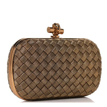 Bottega Veneta Intreccio Oro Bruciato Knot Clutch 3 of 8