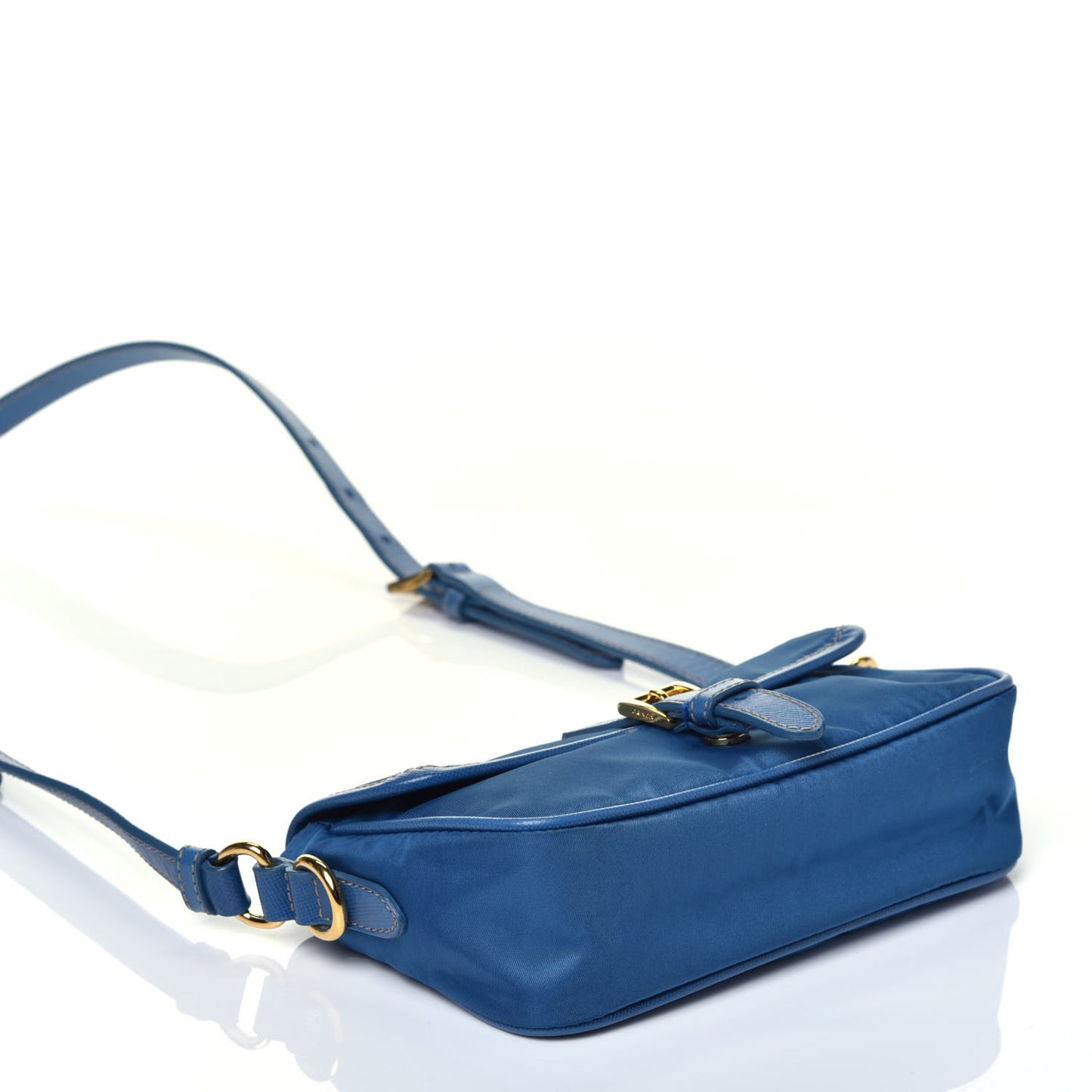 Tessuto Nylon Saffiano Crossbody Bag Cobalto