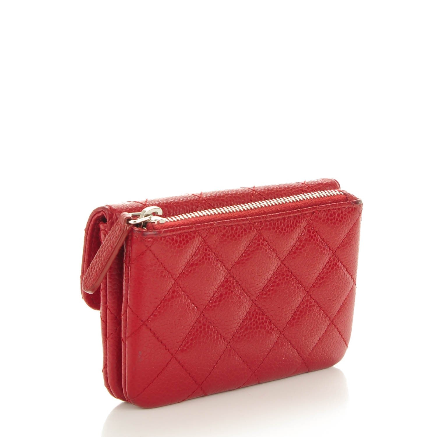 Chanel Caviar Quilted Coin Purse Red 3 of 8
