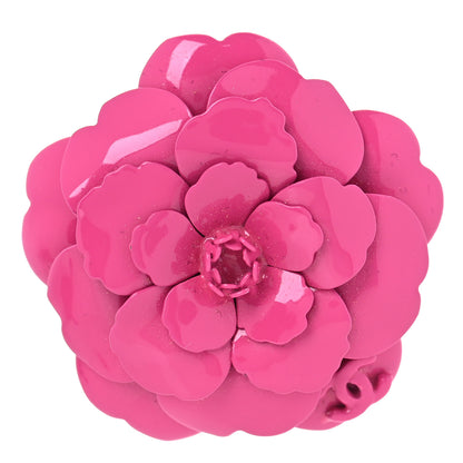 Chanel Patent Camellia Brooch Dark Pink 1 of 3
