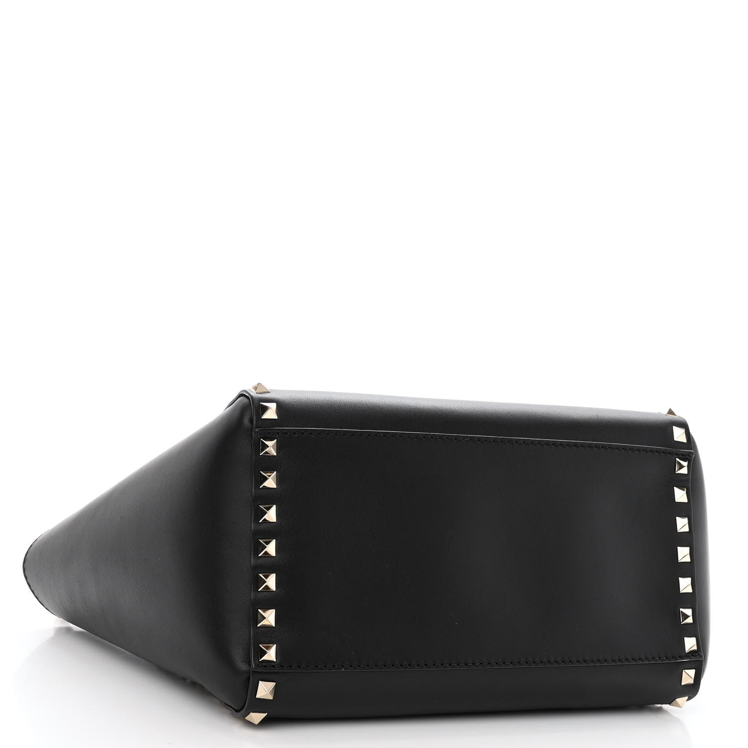 Valentino Garavani Vitello Small Rockstud Double Handle Tote Black 4 of 9