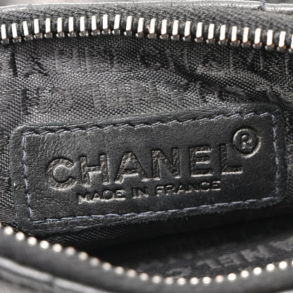 Chanel Lambskin Square Quilted Chain Fringe Pochette Black 6 of 10