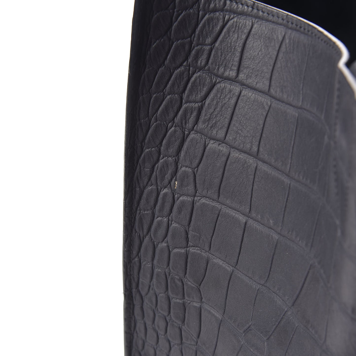 Crocodile Embossed Nubuck Medium Phantom Luggage Navy Blue