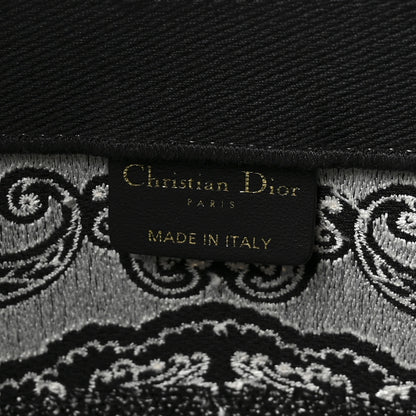 Christian Dior Canvas Embroidered Medium Ornamental Cornely Effect Book Tote Black White 6 of 9