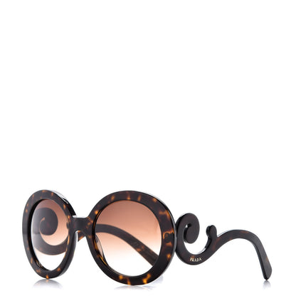 Prada Baroque SPR 27N Round Sunglasses Havana 1 of 8
