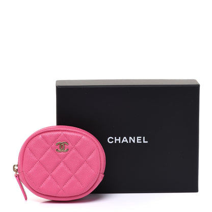 Chanel Caviar Quilted Zip Around Classic Coin Purse Pink 8 of 8