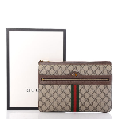 Gucci GG Supreme Monogram Large Ophidia Pouch Clutch Brown 7 of 8