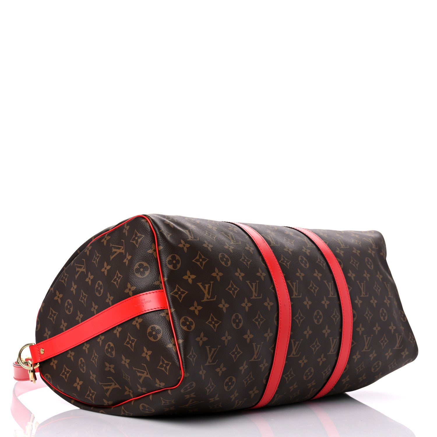 Louis Vuitton Calfskin Monogram Keepall Bandouliere 50 Coquelicot 4 of 13