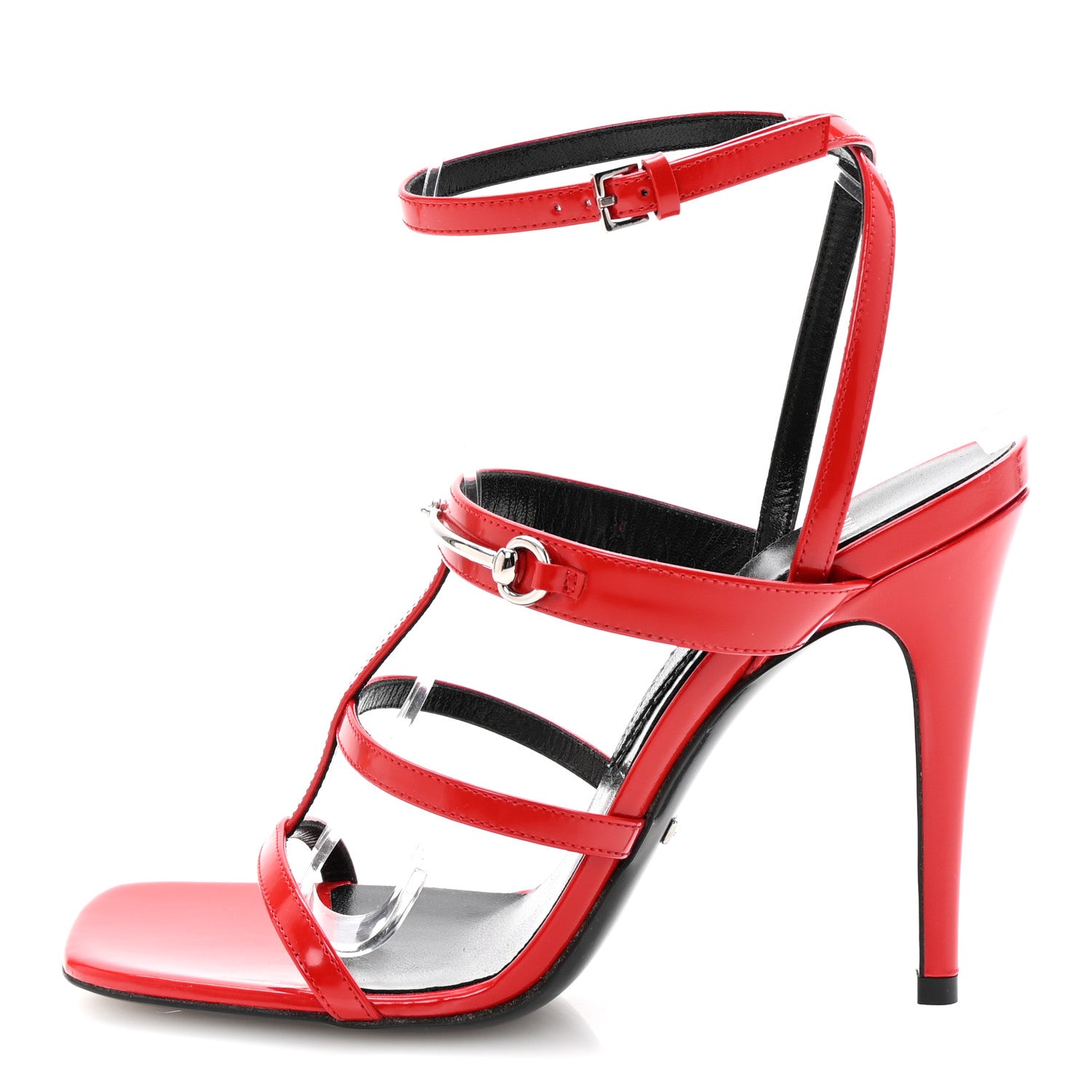 Gucci Nappa Regent Strappy Horsebit Sandals 38 Maple Red 1 of 9