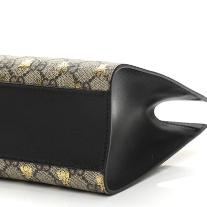 Gucci GG Supreme Monogram Bees Small Padlock Tote Beige Oro Black 10 of 10