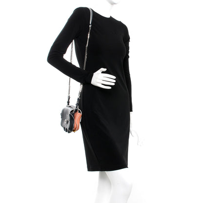 Fendi Vitello Dolce Waves Tri-Color Micro Double Baguette Blue Notte Chantilly 3 of 17