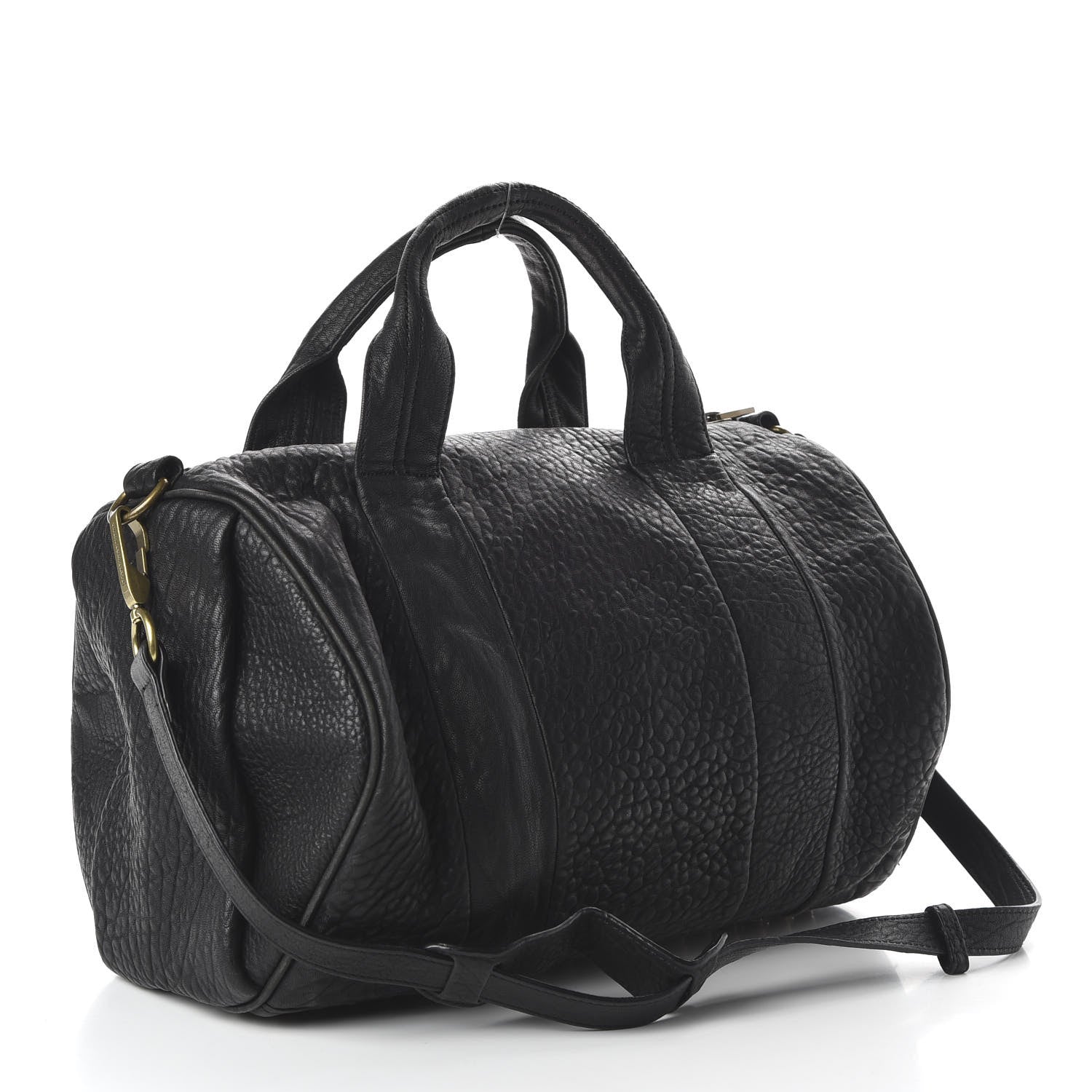 Alexander Wang Pebbled Lambskin Rocco Black Antique Brass Hardware 3 of 9