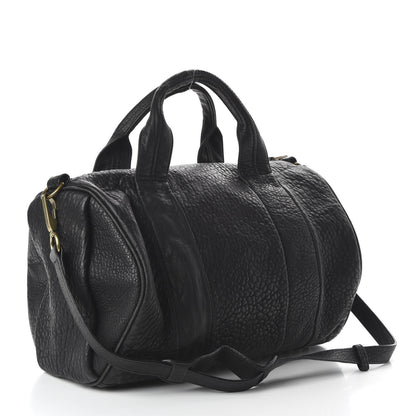 Alexander Wang Pebbled Lambskin Rocco Black Antique Brass Hardware 3 of 9