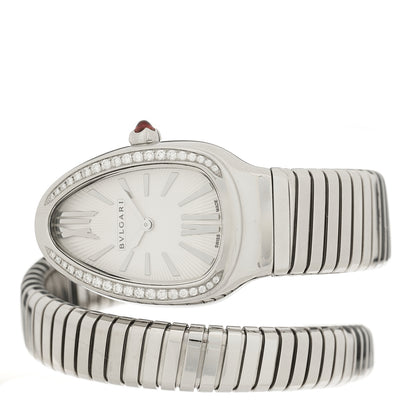 Bulgari Stainless Steel Diamond Bezel 35mm Serpenti Tubogas Quartz Watch 2 of 4