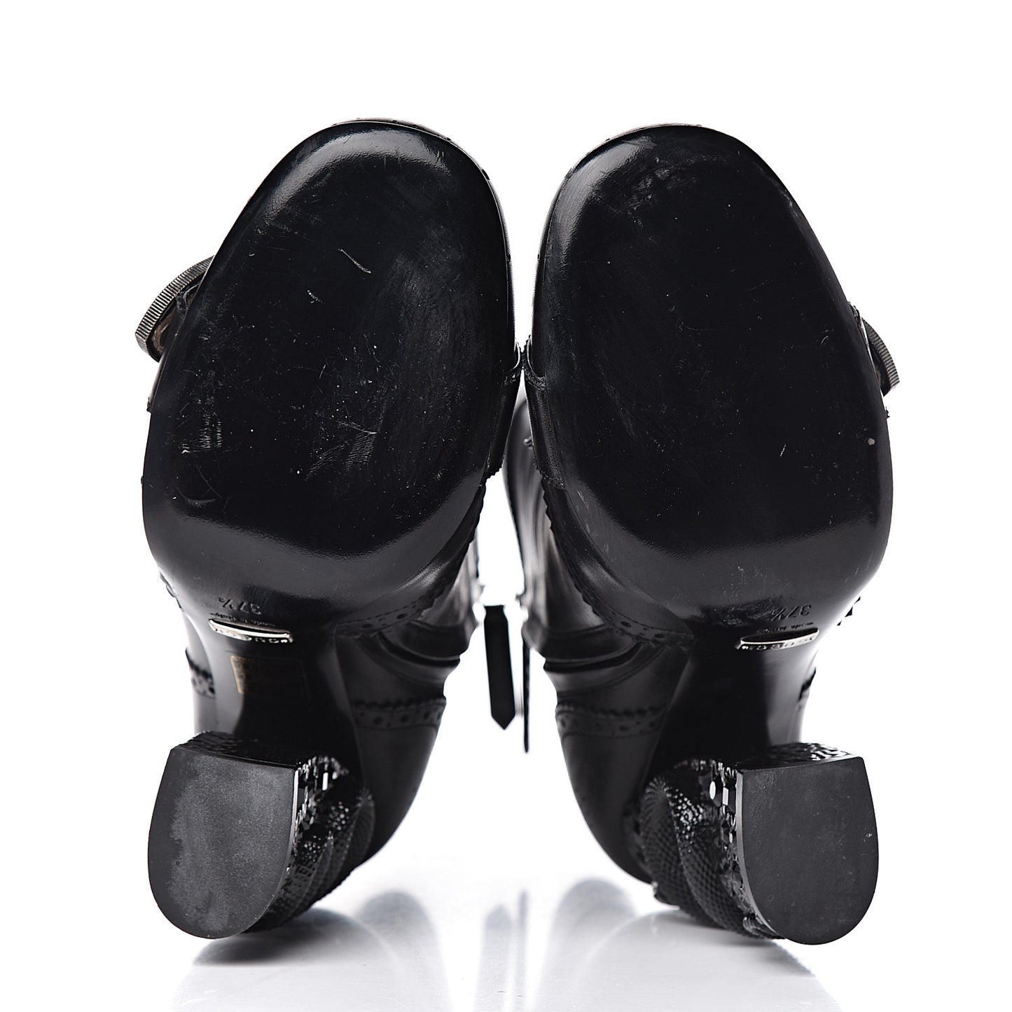 Calfskin Queercore Brogue Ankle Boots 37.5 Black