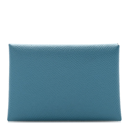 Hermes Epsom Calvi Duo Card Case Blue Jean 1 of 7