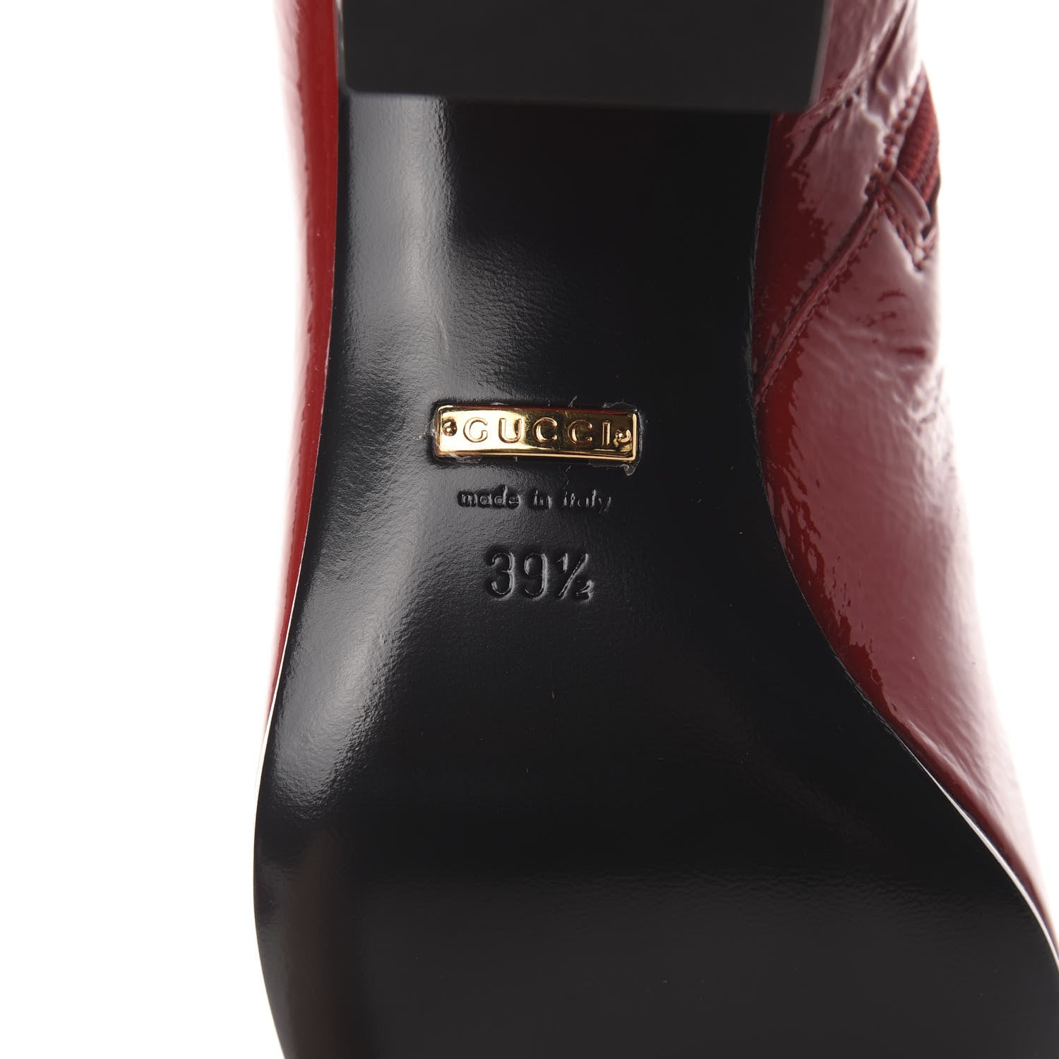 Gucci Naplack Patent Printyl Zip Boots 39.5 Hibiscus Red 6 of 9