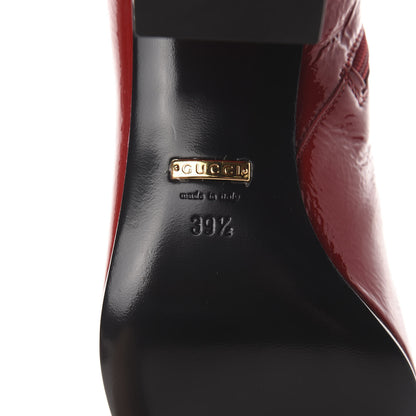 Gucci Naplack Patent Printyl Zip Boots 39.5 Hibiscus Red 6 of 9