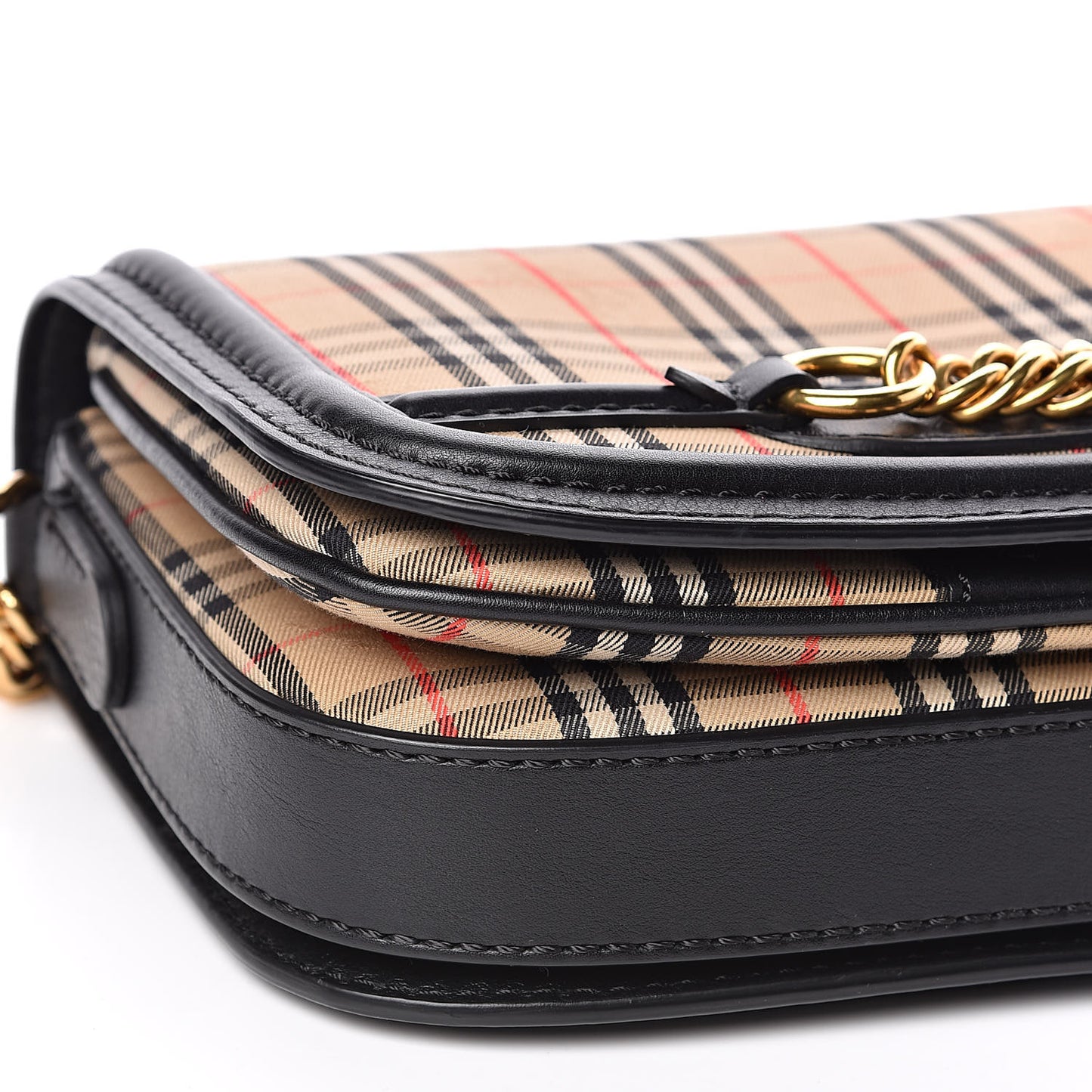 Smooth Calfskin 1983 Knight Check Link Shoulder Bag Black