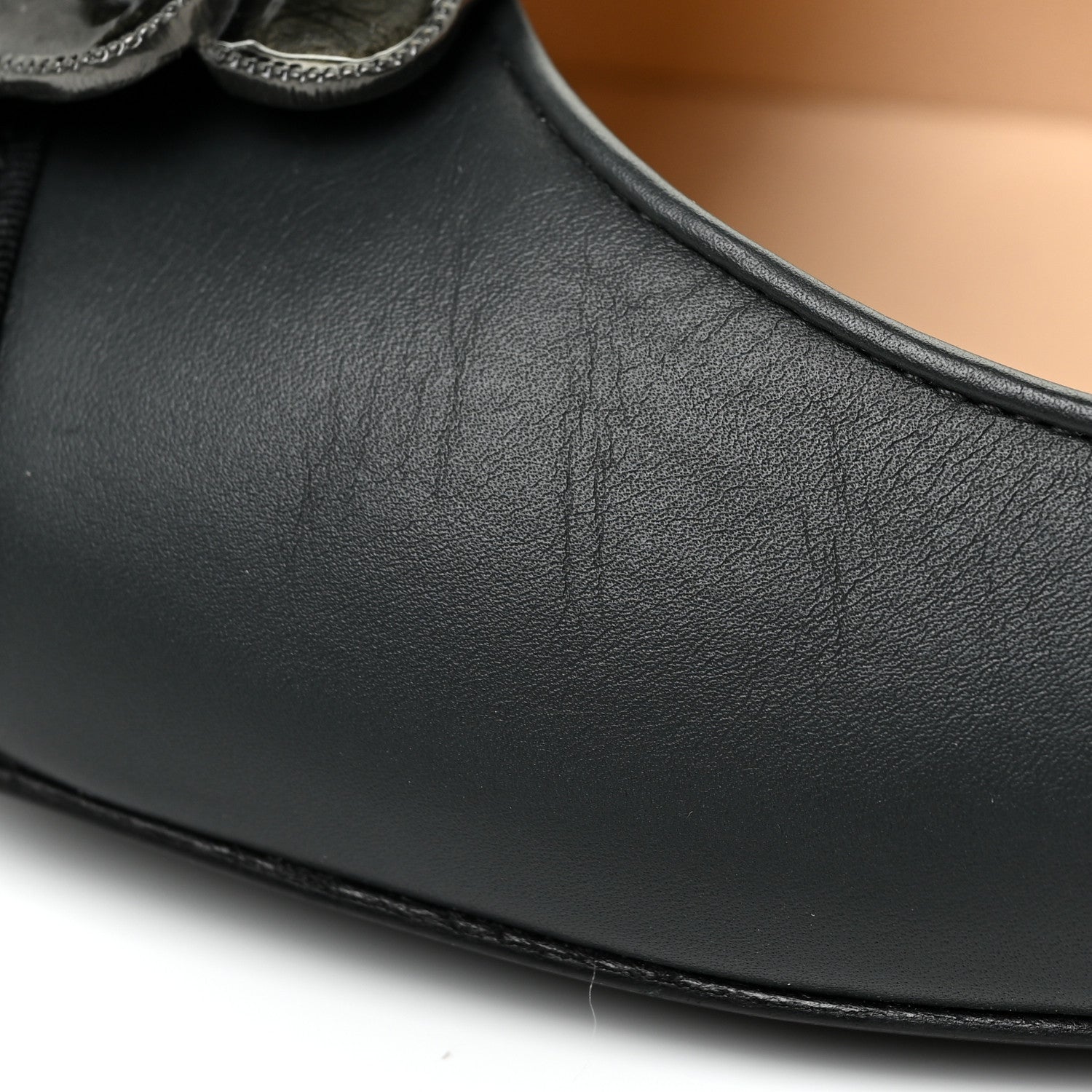 Chanel Lambskin Grosgrain Camellia Ballerina Flats 37 Black 12 of 17