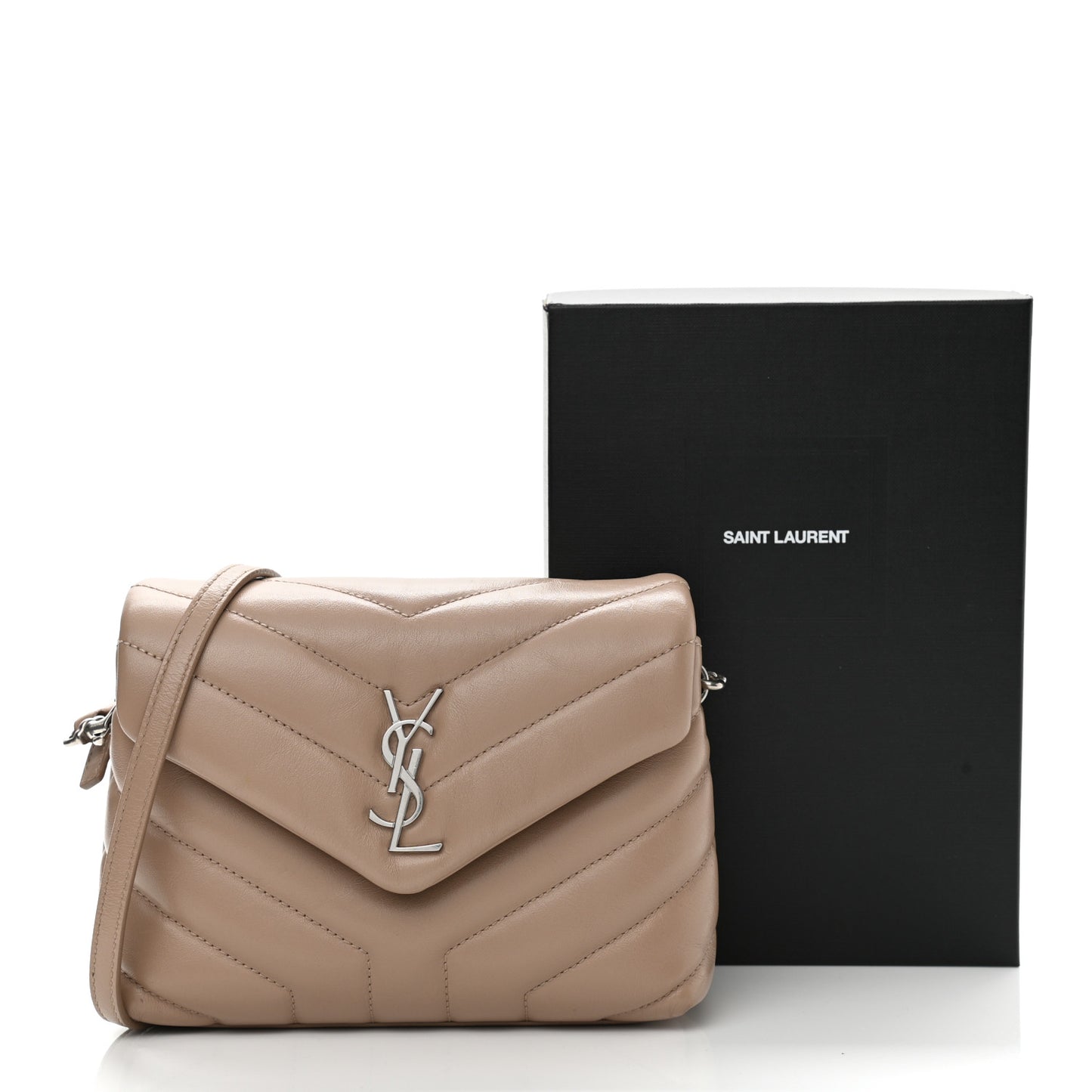 Calfskin Y Quilted Monogram Toy Loulou Crossbody Bag Latte