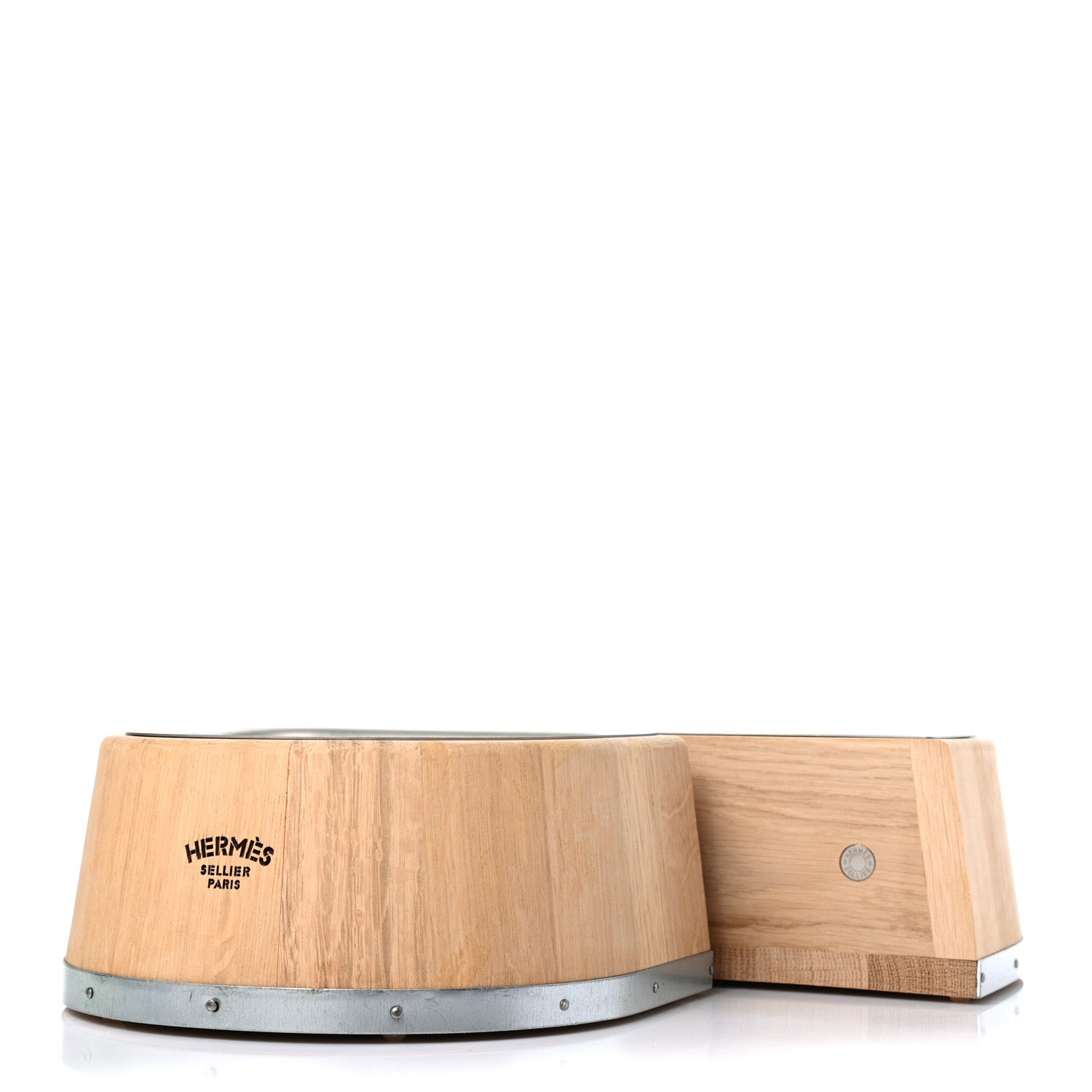 Hermes Oak Wood Large Chaine d'Ancre Dog Bowl Naturel 2 of 11