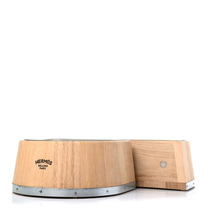 Hermes Oak Wood Large Chaine d'Ancre Dog Bowl Naturel 2 of 11