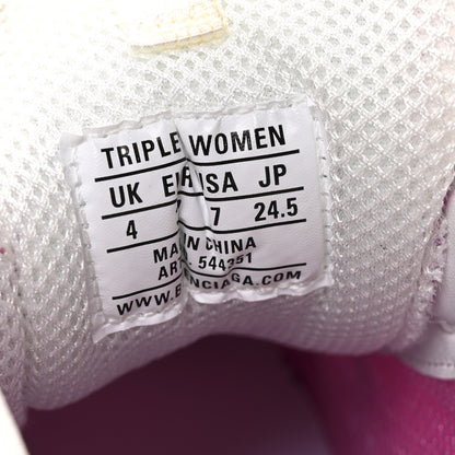 Balenciaga Fabric Mesh Clear Sole Womens Triple S Sneakers 37 White Pink 8 of 10