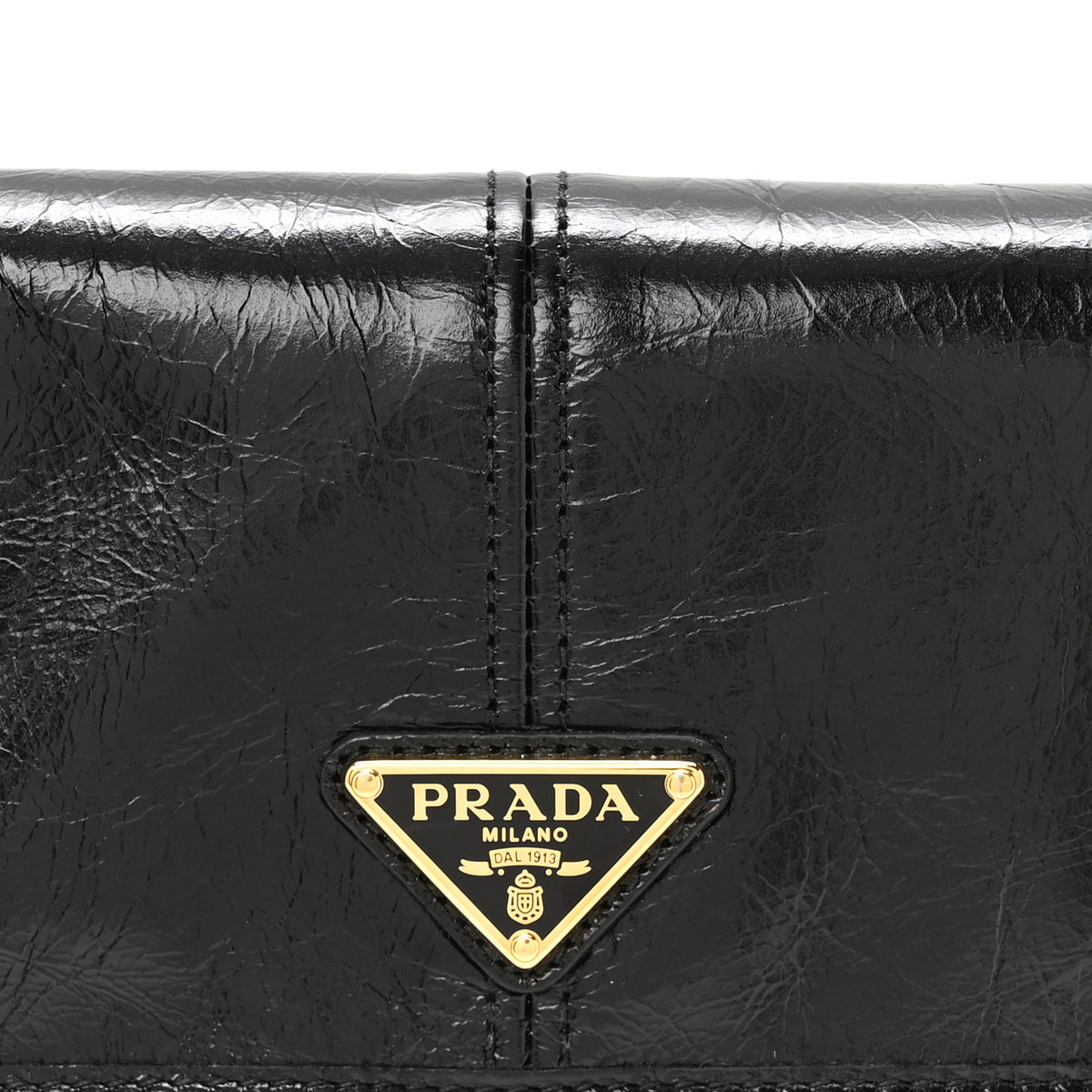Prada Soft Lux Calfskin Triangle Wallet With Strap Black 6 of 8