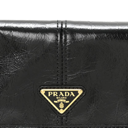 Prada Soft Lux Calfskin Triangle Wallet With Strap Black 6 of 8