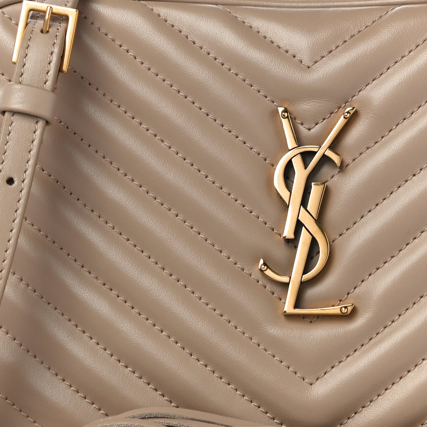 Calfskin Matelasse Monogram Lou Camera Bag Dark Beige