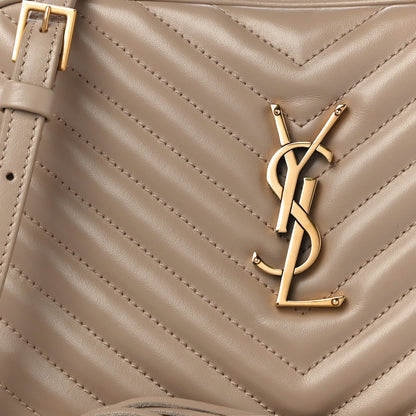 Saint Laurent Calfskin Matelasse Monogram Lou Camera Bag Dark Beige 7 of 9