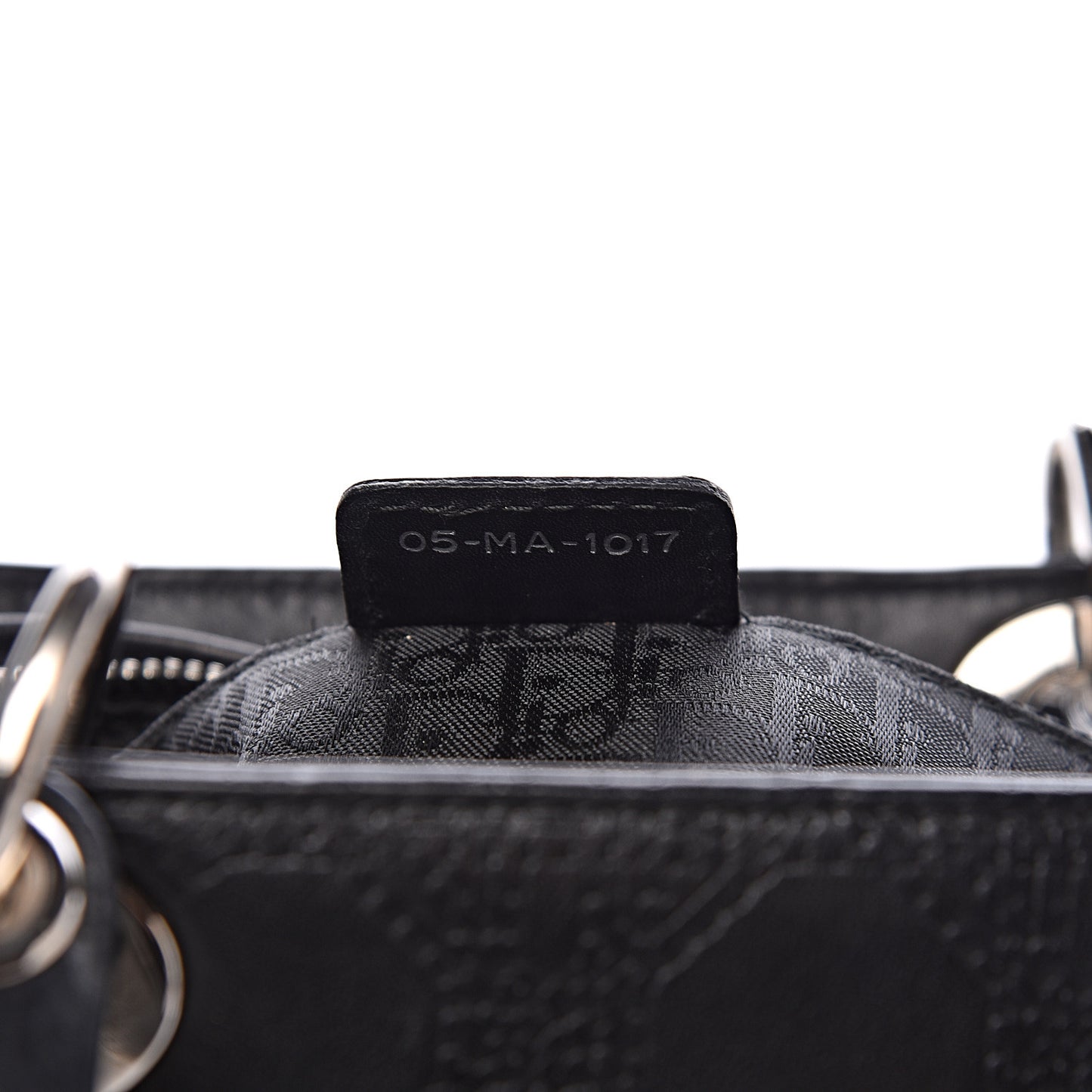 Lambskin Embossed Cannage Large Lady Dior Black