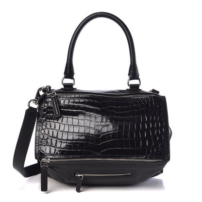 Givenchy Calfskin Crocodile Embossed Medium Pandora Black 1 of 13
